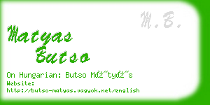 matyas butso business card